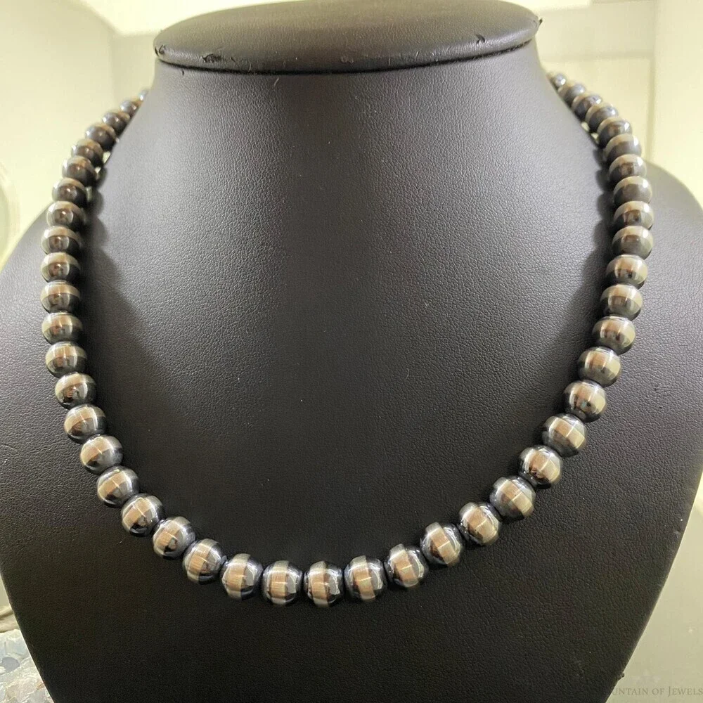 Sterling Silver Navajo Pearl Necklace Length 18